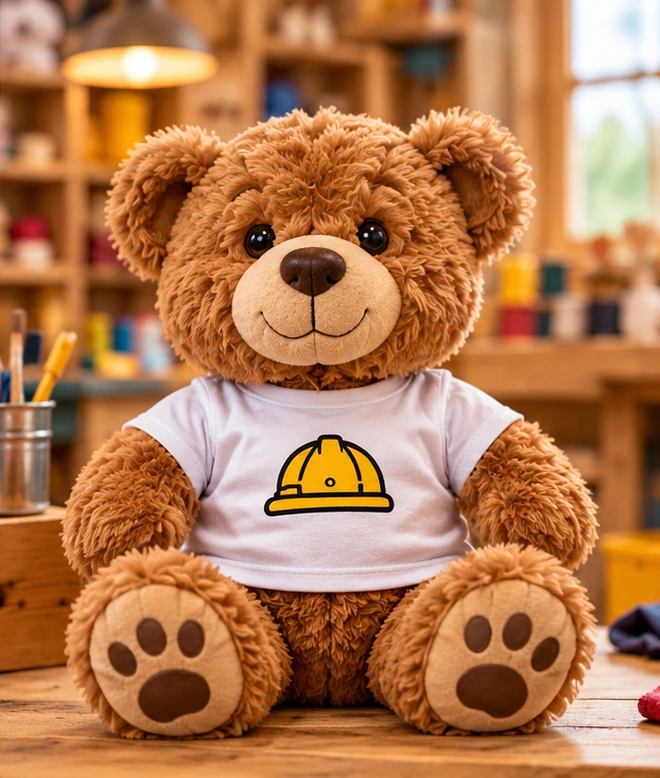 Teddy bear in the workshop